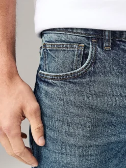 Blue Slim Fit Vintage Wash Denim Jeans