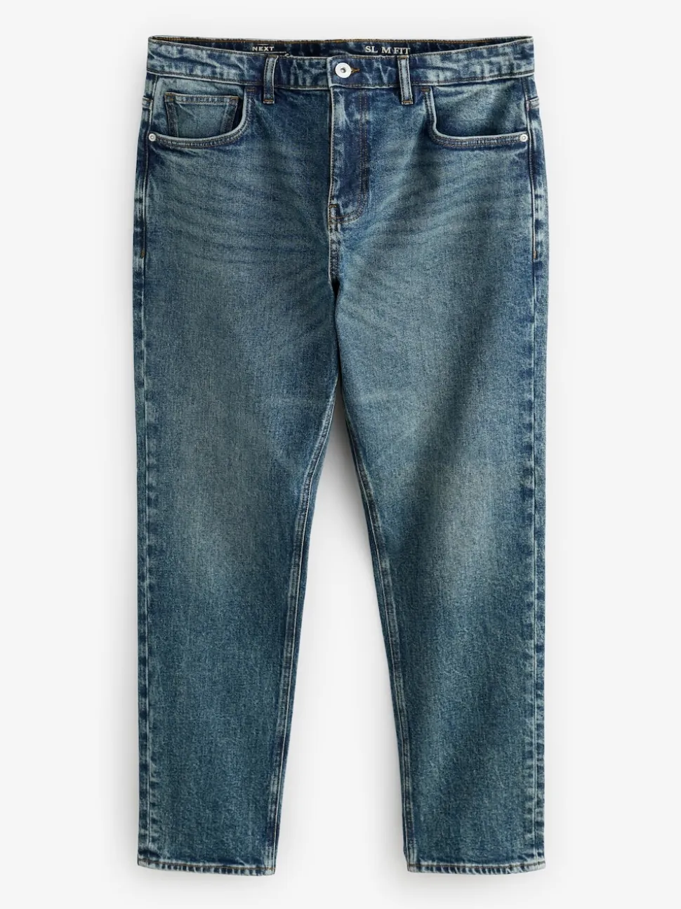 Blue Slim Fit Vintage Wash Denim Jeans