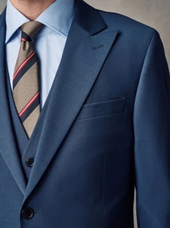 Blue Slim Fit Wool Blend Motionflex Suit Jacket