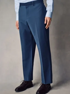 Blue Slim Fit Wool Blend Motionflex Suit Trousers