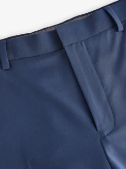 Blue Slim Fit Wool Blend Motionflex Suit Trousers
