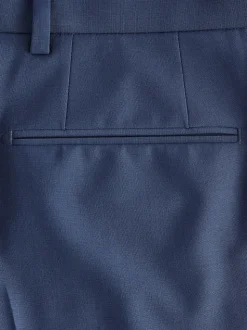 Blue Slim Fit Wool Blend Motionflex Suit Trousers