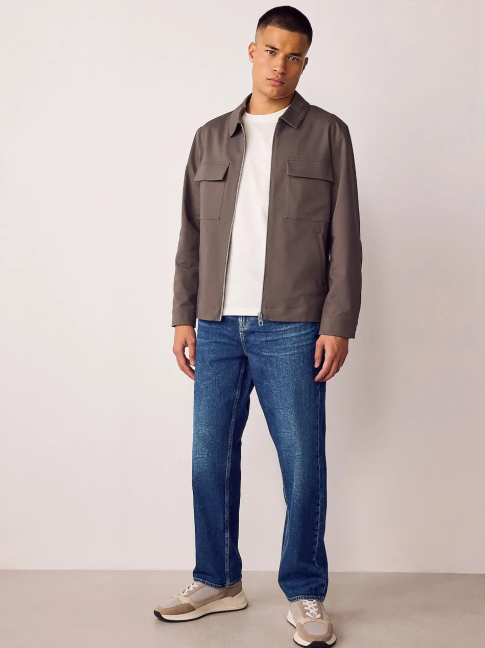 Blue Straight Fit Authentic Stretch Denim Jeans