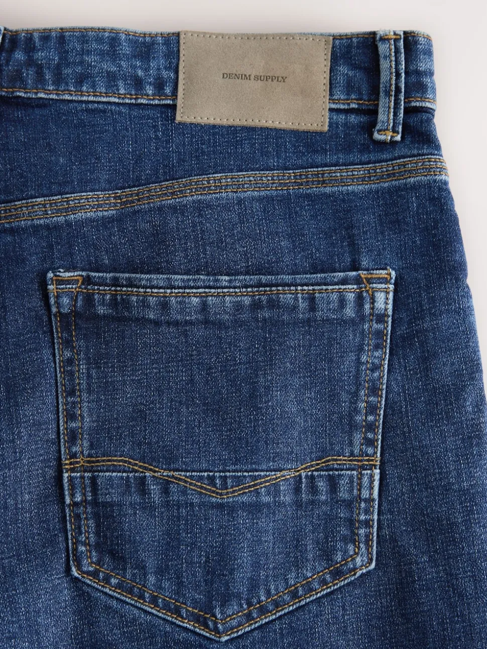 Blue Straight Fit Authentic Stretch Denim Jeans
