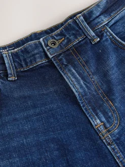 Blue Straight Fit Authentic Stretch Denim Jeans