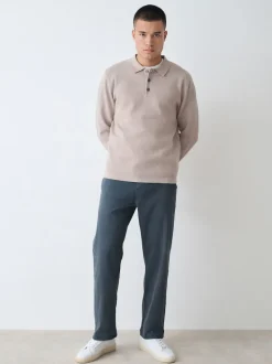 Blue Straight Fit Motionflex Chino Trousers