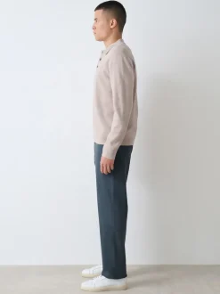 Blue Straight Fit Motionflex Chino Trousers