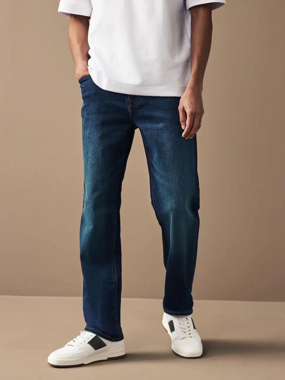 Blue Straight Fit Motionflex Jeans