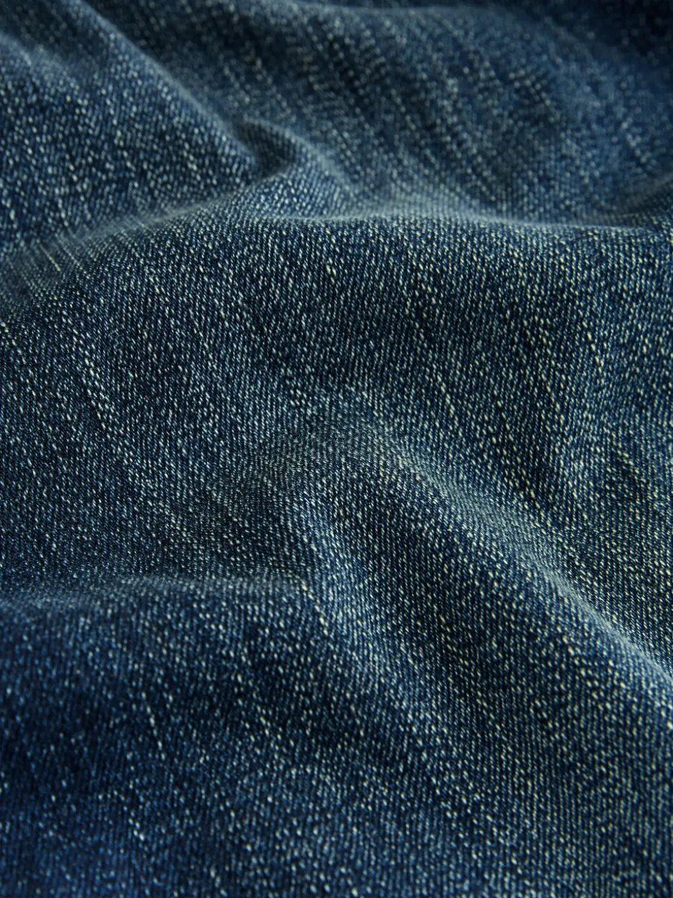 Blue Straight Fit Premium Crosshatch Denim Jeans