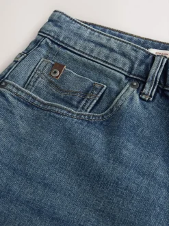 Blue Straight Fit Signature Brushed Cosy Denim Jeans With Wool