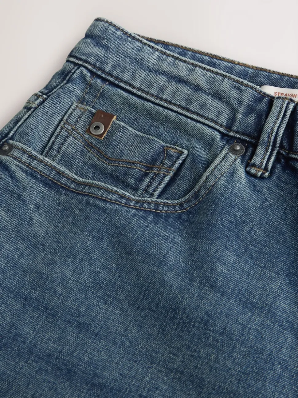 Blue Straight Fit Signature Brushed Cosy Denim Jeans With Wool