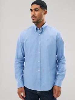 Blue Stretch Oxford Long Sleeve Shirt