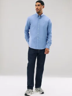 Blue Stretch Oxford Long Sleeve Shirt