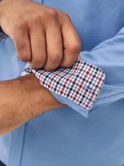 Blue Stretch Oxford Long Sleeve Shirt