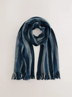 Blue Stripe Knitted Scarf