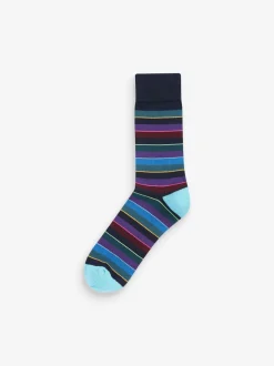 Blue Stripe Pattern Socks 5 Pack