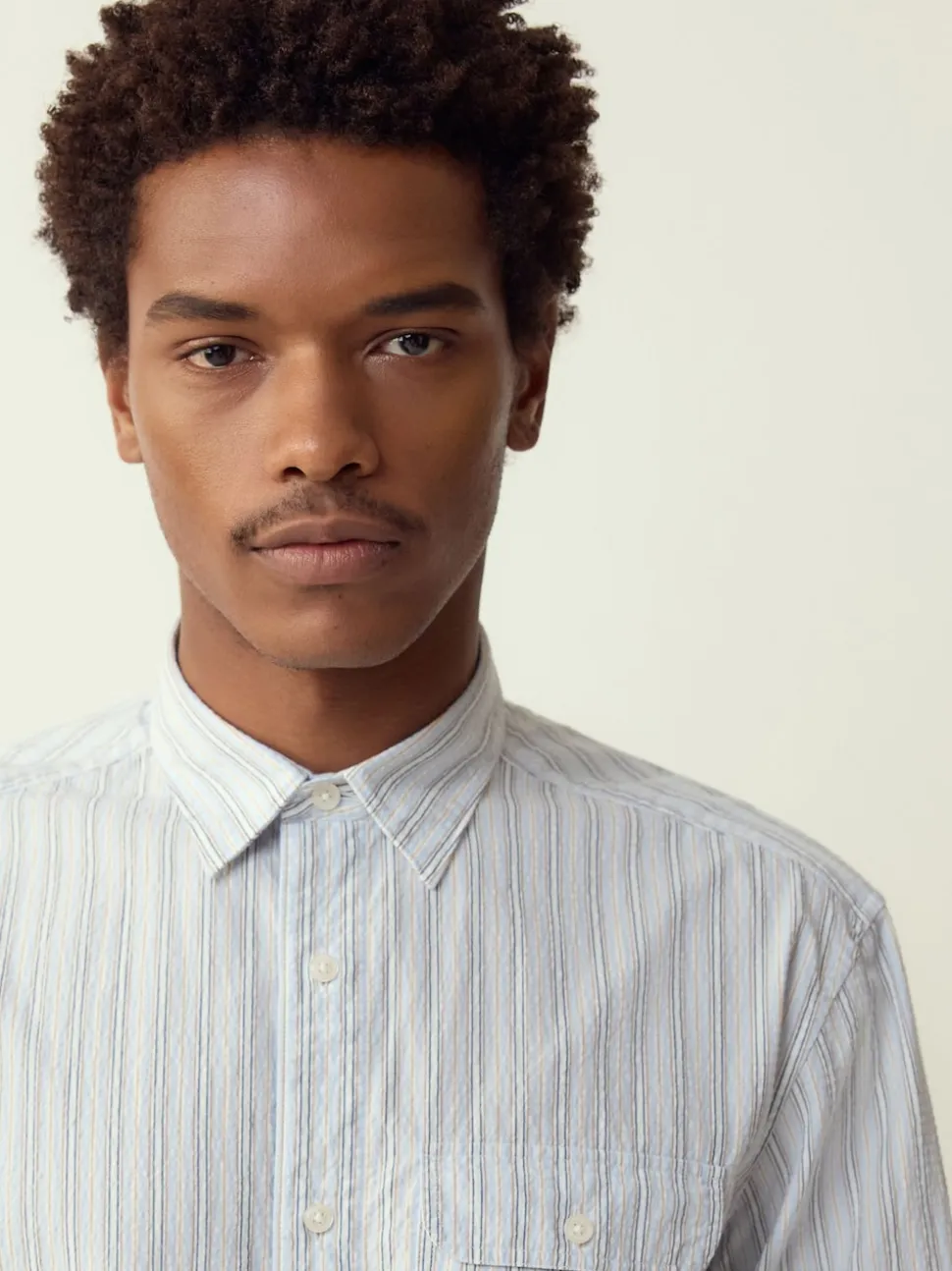Blue Stripe Seersucker Long Sleeve Shirt
