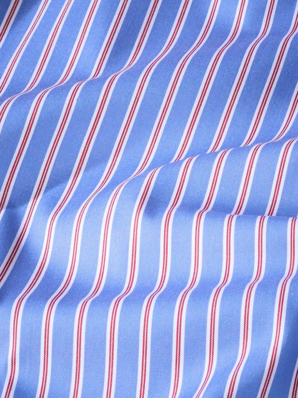 Blue Stripe Slim Fit 100% Cotton Signature Single Cuff Shirt