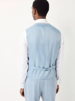 Blue Striped Suit Waistcoat