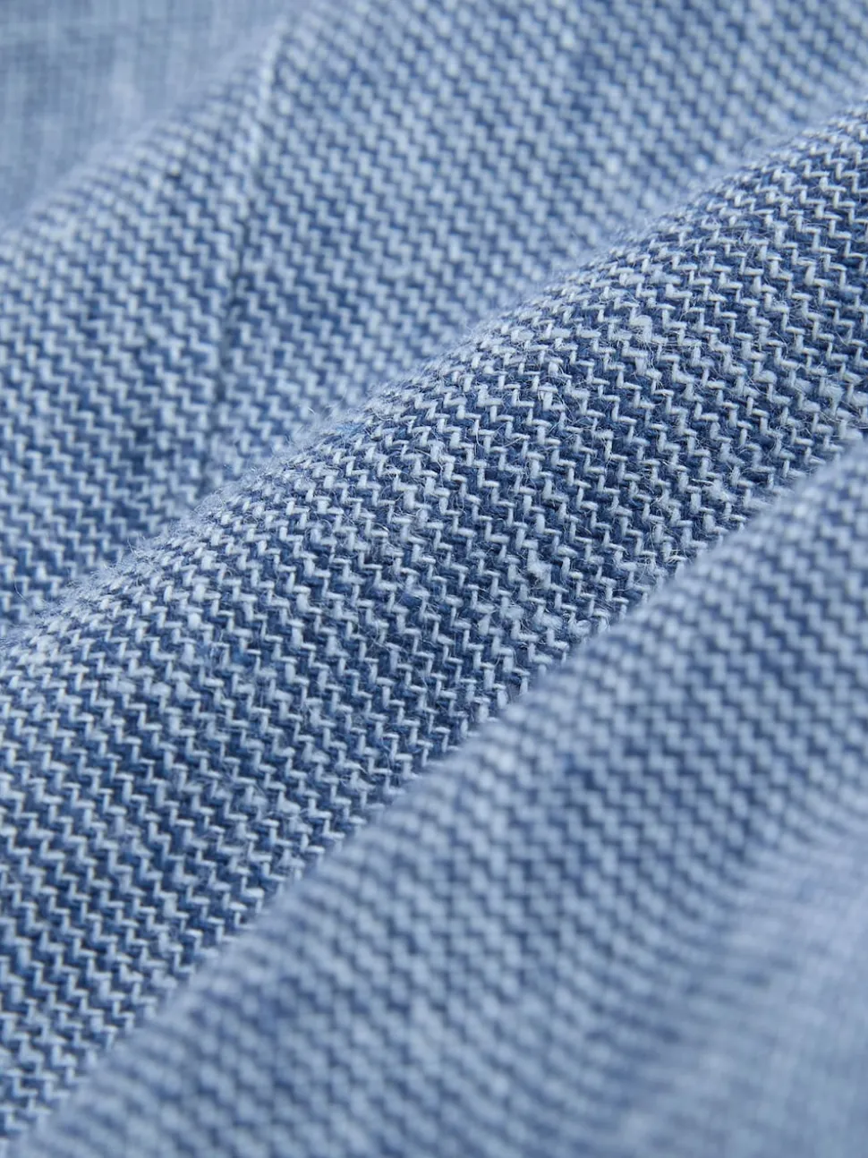 Blue Tailored Fit Linen Blend Texture Suit Jacket