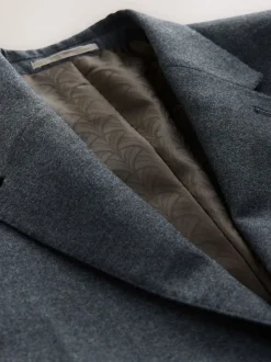 Blue Tailored Fit Merino Wool Blend Suit Jacket