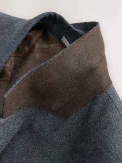 Blue Tailored Fit Merino Wool Blend Suit Jacket
