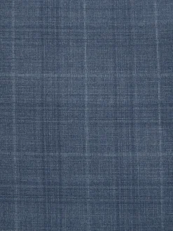 Blue Tailored Fit Wool Blend Check Jacket