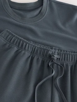 Blue TENCEL™ Modal Blend Short Sleeve Pyjamas Set