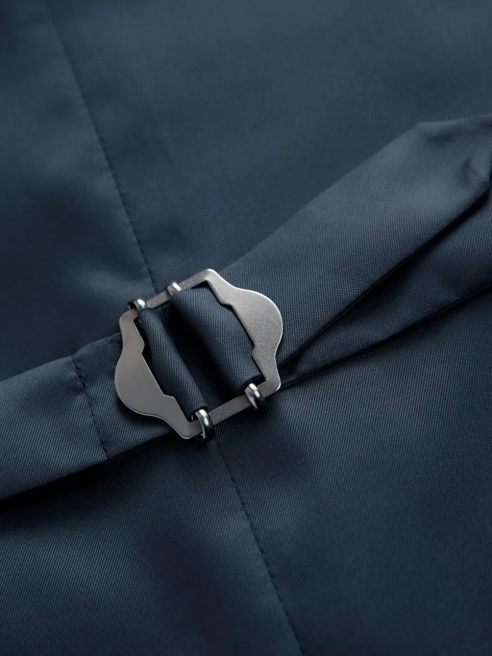 Blue Textured Linen Suit Waistcoat