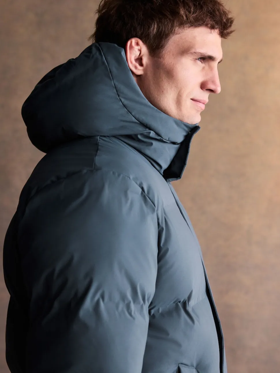 Blue ThermoGen Shower Resistant Puffer Jacket