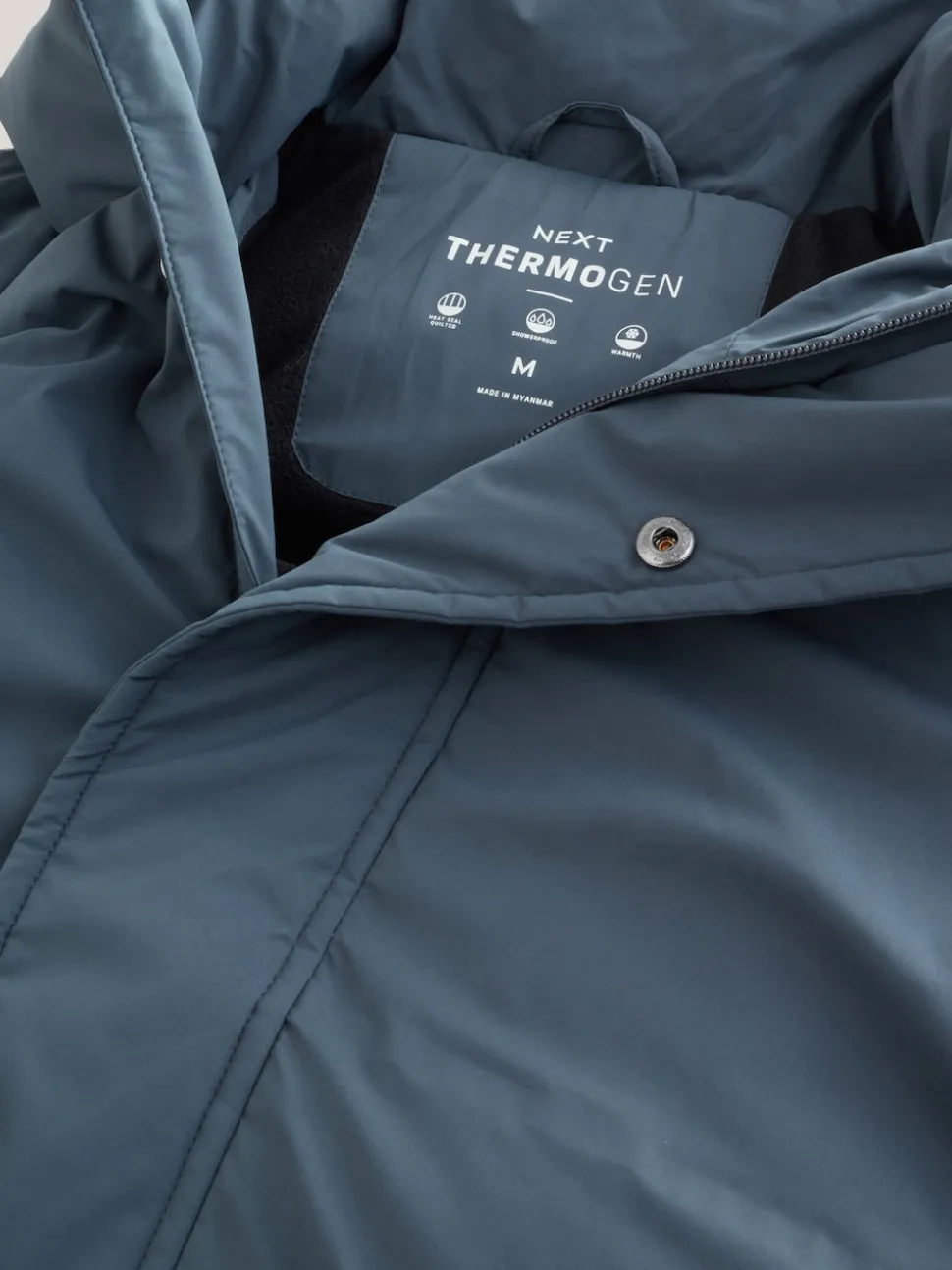 Blue ThermoGen Shower Resistant Puffer Jacket