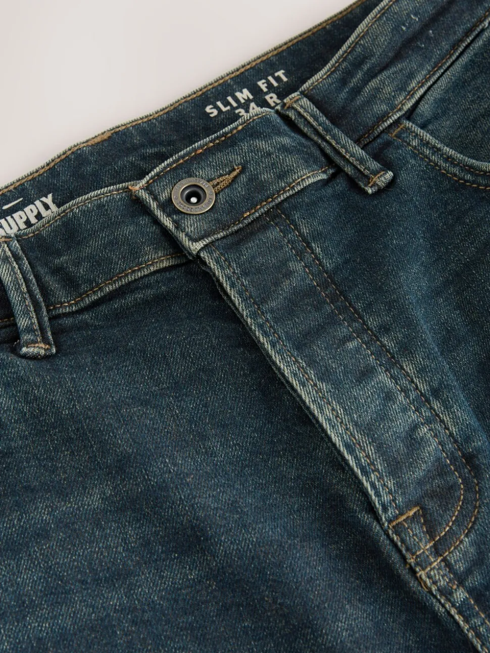 Blue Tint Slim Fit Authentic Stretch Denim Jeans