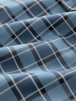 Blue Tonal Check Regular Fit Easy Iron Button Down Oxford Shirt