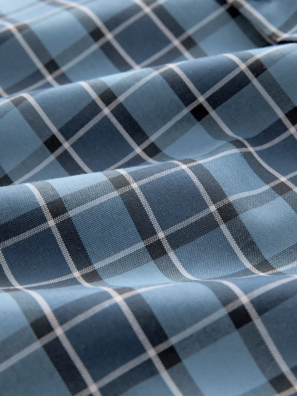 Blue Tonal Check Regular Fit Easy Iron Button Down Oxford Shirt