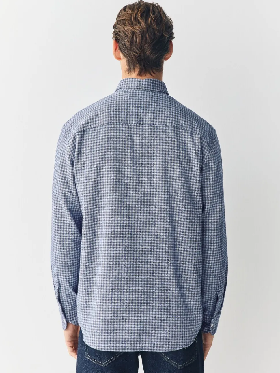 Blue Twin Pocket Long Sleeve Check Shirt