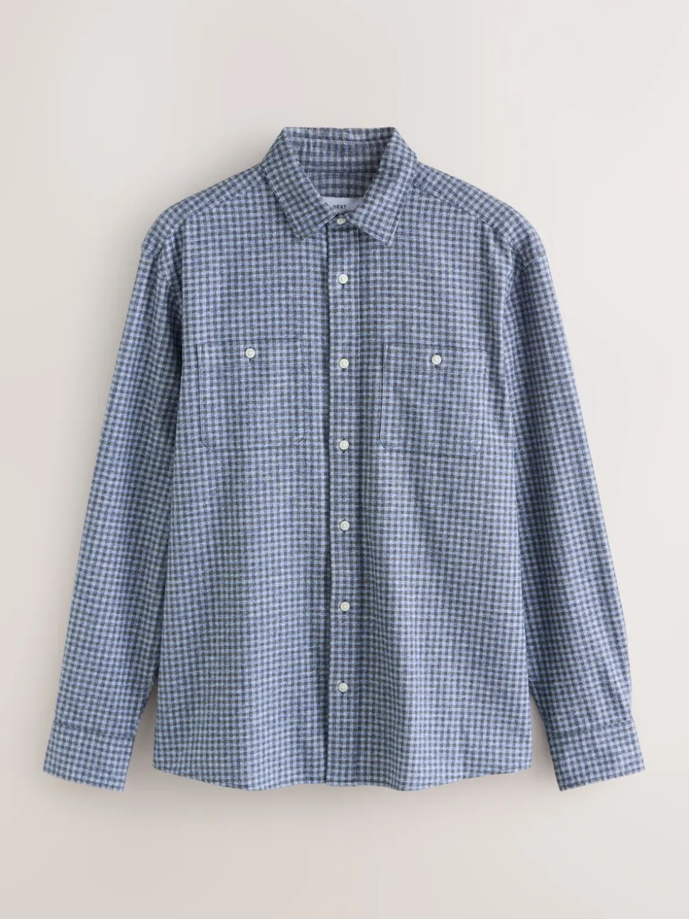 Blue Twin Pocket Long Sleeve Check Shirt