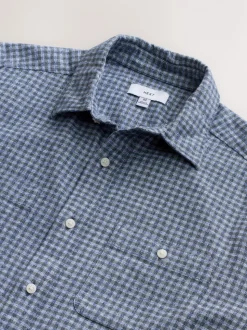 Blue Twin Pocket Long Sleeve Check Shirt