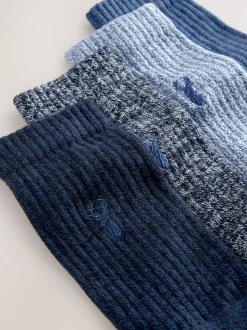 Blue Twisted Heavyweight Socks 4 Pack