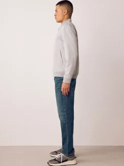 Blue Vintage Regular Tapered Fit Authentic Stretch Denim Jeans