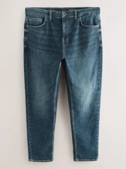 Blue Vintage Regular Tapered Fit Authentic Stretch Denim Jeans