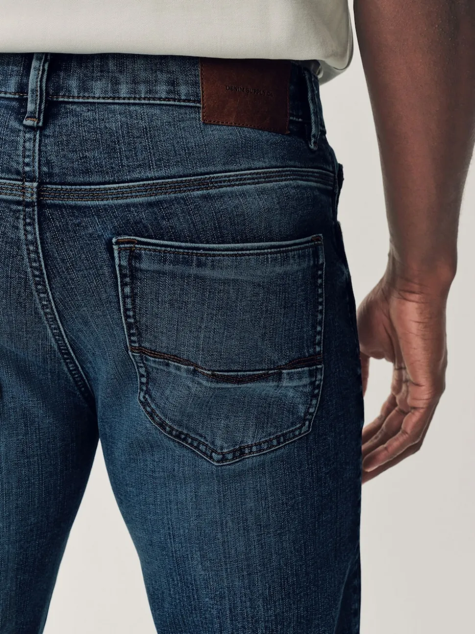 Blue Vintage Slim Fit Authentic Stretch Denim Jeans
