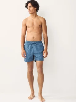 Blue Waffle Textured Swim Shorts