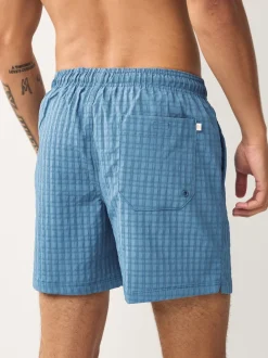 Blue Waffle Textured Swim Shorts