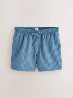 Blue Waffle Textured Swim Shorts