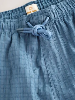 Blue Waffle Textured Swim Shorts