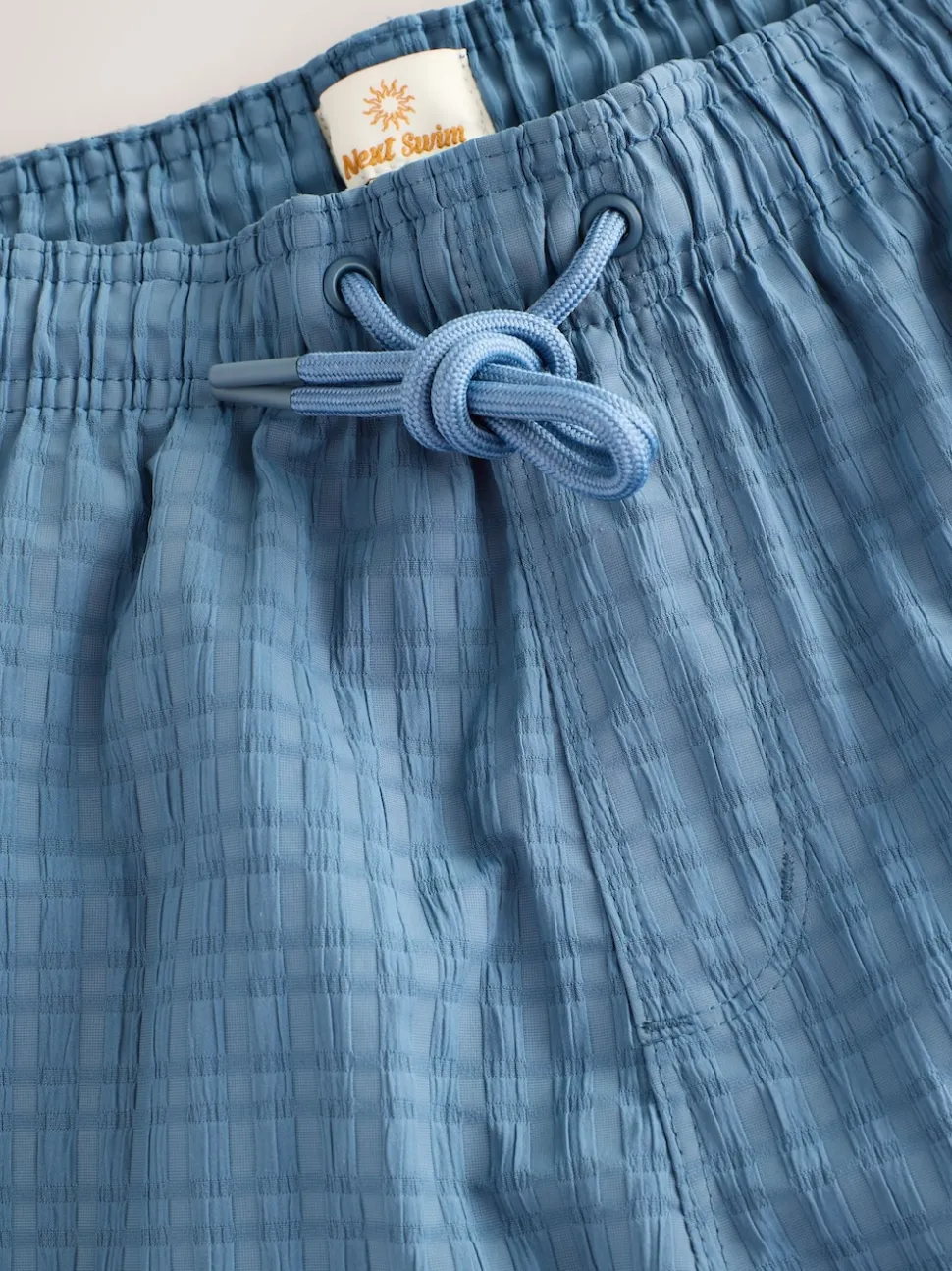 Blue Waffle Textured Swim Shorts