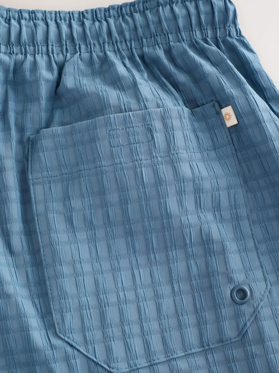 Blue Waffle Textured Swim Shorts