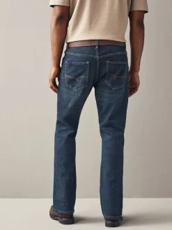 Blue Washed Bootcut Belted Authentic Jeans