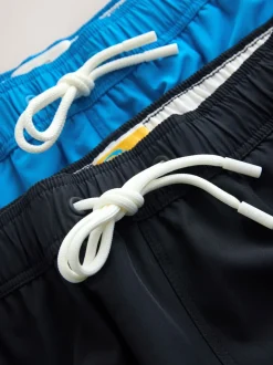 Blue/Black Motionflex 5 Inch Swim Shorts 2 Pack