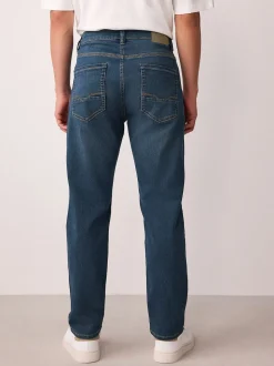 Blue/Black Regular Tapered Fit Comfort Stretch Jeans